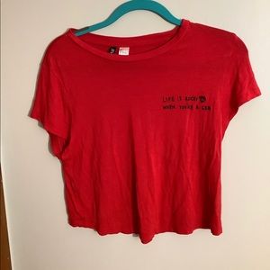 Red crop top